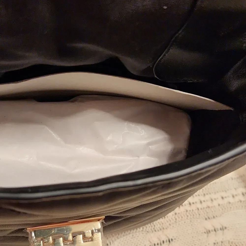 I Zac Zac Posen soft Earthette Convertible black quilted  Leather backpack